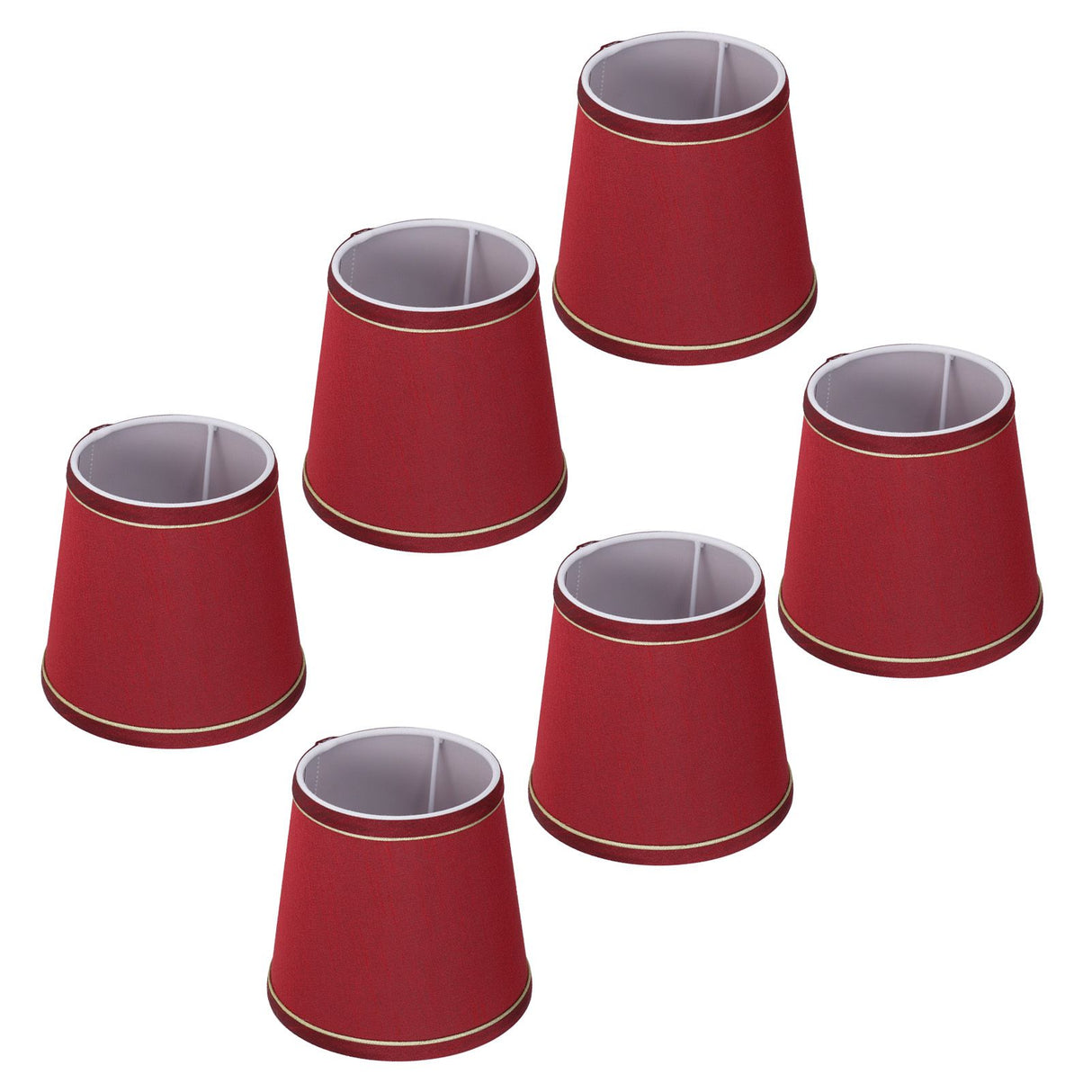 6PCS Fabric Lampshade Modern Simple Fabric Light Lampshade Phnom Penh Craftsmanship for E14 LampWine Red (PX43)