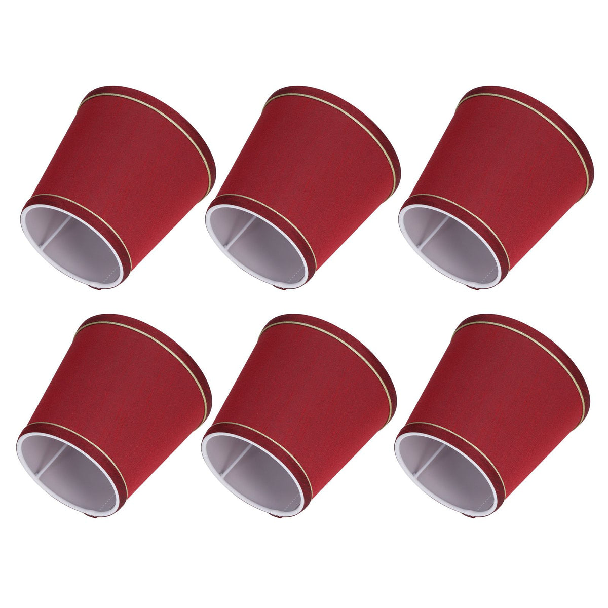 6PCS Fabric Lampshade Modern Simple Fabric Light Lampshade Phnom Penh Craftsmanship for E14 LampWine Red (PX43)
