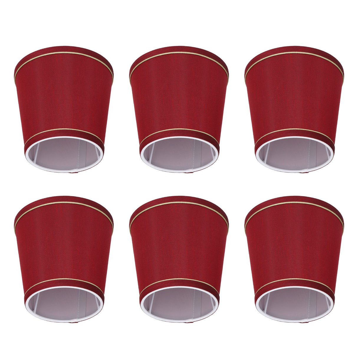 6PCS Fabric Lampshade Modern Simple Fabric Light Lampshade Phnom Penh Craftsmanship for E14 LampWine Red (PX43)