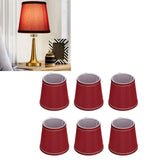 6PCS Fabric Lampshade Modern Simple Fabric Light Lampshade Phnom Penh Craftsmanship for E14 LampWine Red (PX43)