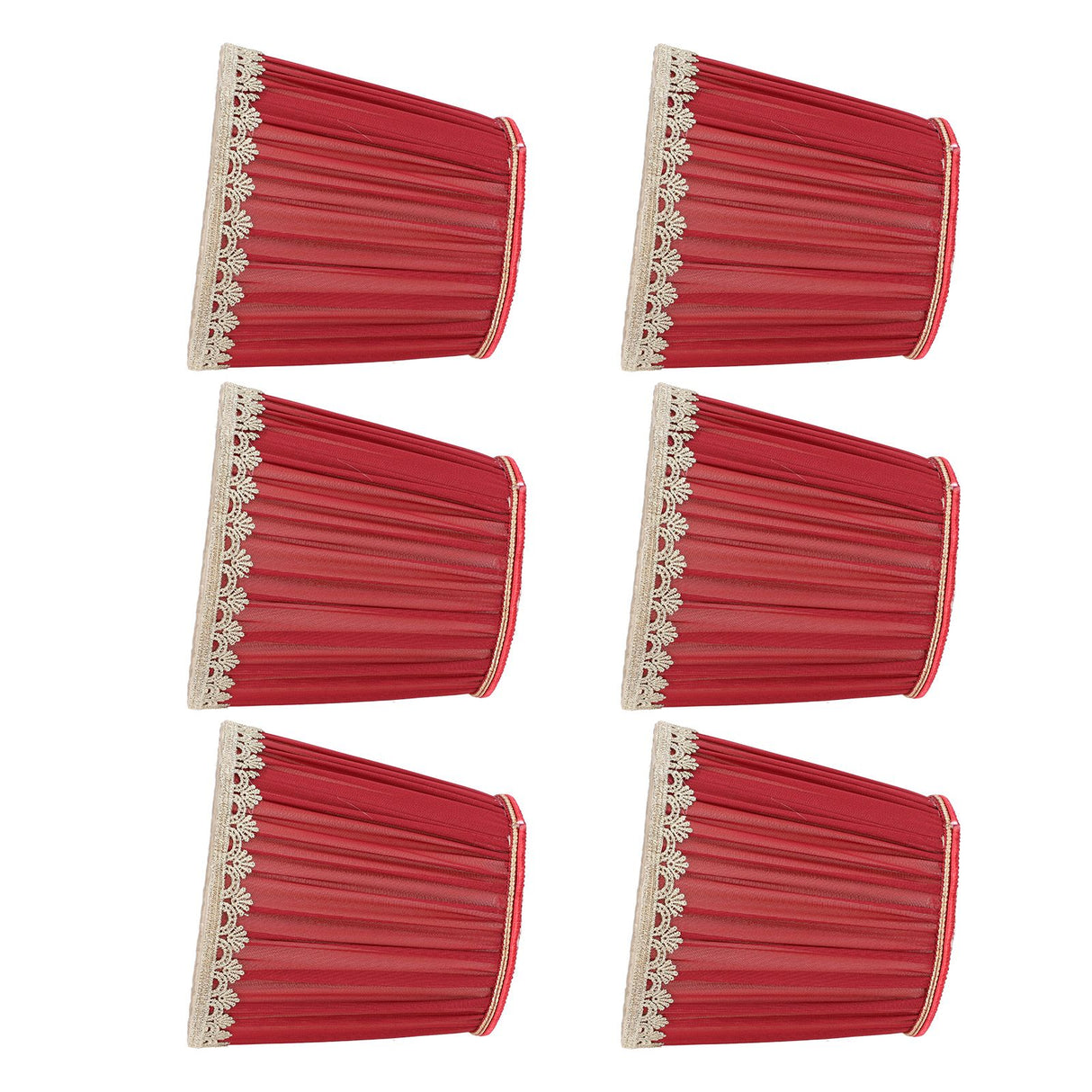 Small Lamp Shade Fabric Wine Red Golden Edge Lampshade for E14 Table Chandelier Wall Lamp