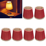 Small Lamp Shade Fabric Wine Red Golden Edge Lampshade for E14 Table Chandelier Wall Lamp - Extra Image
