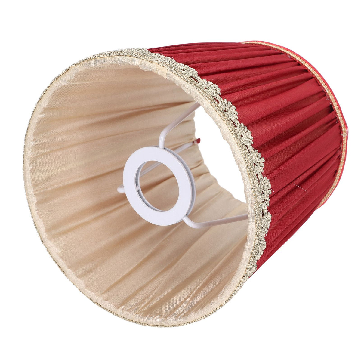 Small Lamp Shade Fabric Wine Red Golden Edge Lampshade for E14 Table Chandelier Wall Lamp