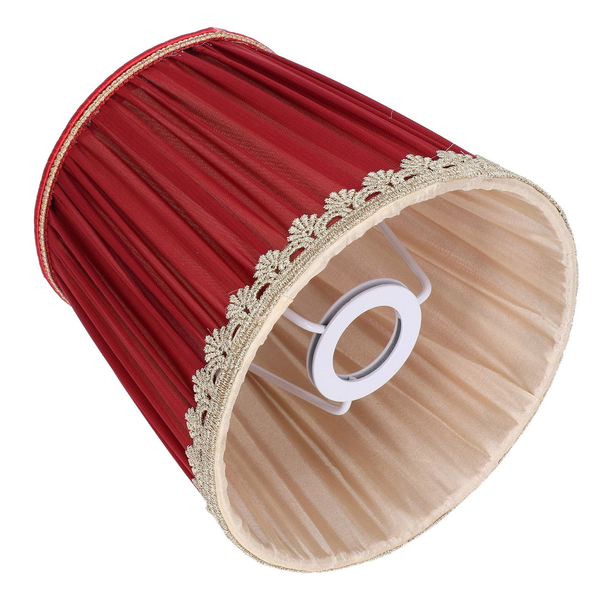 Small Lamp Shade Fabric Wine Red Golden Edge Lampshade for E14 Table Chandelier Wall Lamp
