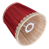 Small Lamp Shade Fabric Wine Red Golden Edge Lampshade for E14 Table Chandelier Wall Lamp - Extra Image