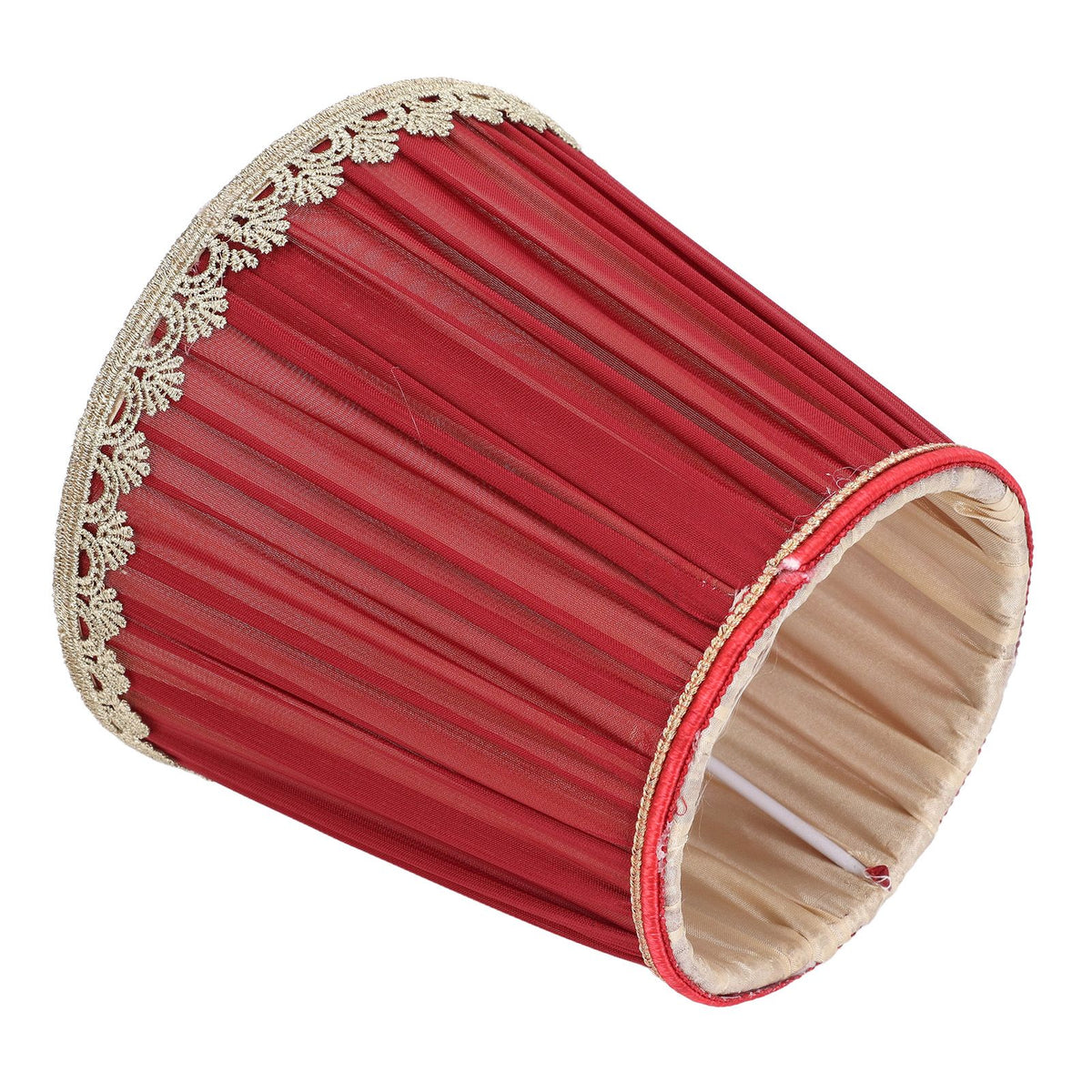 Small Lamp Shade Fabric Wine Red Golden Edge Lampshade for E14 Table Chandelier Wall Lamp