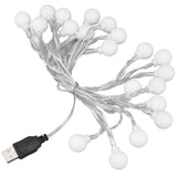 3 M 20LED String Lights LED Globe Outdoor Indoor String Lights for Girls Room Decoration Festive Birthday USB Power Supply - Low Angle