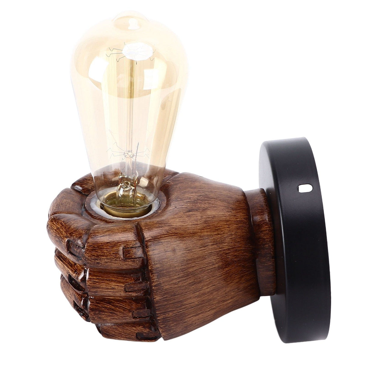 Wall Mounted Lamp Fist Shape Vintage Industrial Style Wall Sconce With Base Mount Connector for Bedroom Bar Cafe 220VLeft Hand