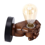 Wall Mounted Lamp Fist Shape Vintage Industrial Style Wall Sconce With Base Mount Connector for Bedroom Bar Cafe 220VLeft Hand - Low Angle