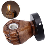 Wall Mounted Lamp Fist Shape Vintage Industrial Style Wall Sconce With Base Mount Connector for Bedroom Bar Cafe 220VLeft Hand