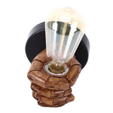 Wall Mounted Lamp Fist Shape Vintage Industrial Style Wall Sconce With Base Mount Connector for Bedroom Bar Cafe 220VRight Hand