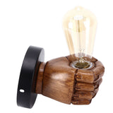 Wall Mounted Lamp Fist Shape Vintage Industrial Style Wall Sconce With Base Mount Connector for Bedroom Bar Cafe 220VRight Hand