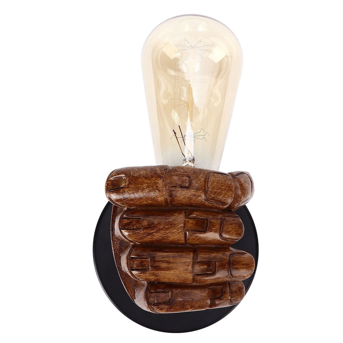 Wall Mounted Lamp Fist Shape Vintage Industrial Style Wall Sconce With Base Mount Connector for Bedroom Bar Cafe 220VRight Hand