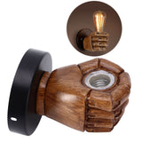 Wall Mounted Lamp Fist Shape Vintage Industrial Style Wall Sconce With Base Mount Connector for Bedroom Bar Cafe 220VRight Hand - Extra Image