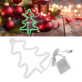 Led Light Sign Green Christmas Trees Safe Stable Unique Shape Wide Application Neon Light for Bedroom Bar Party
