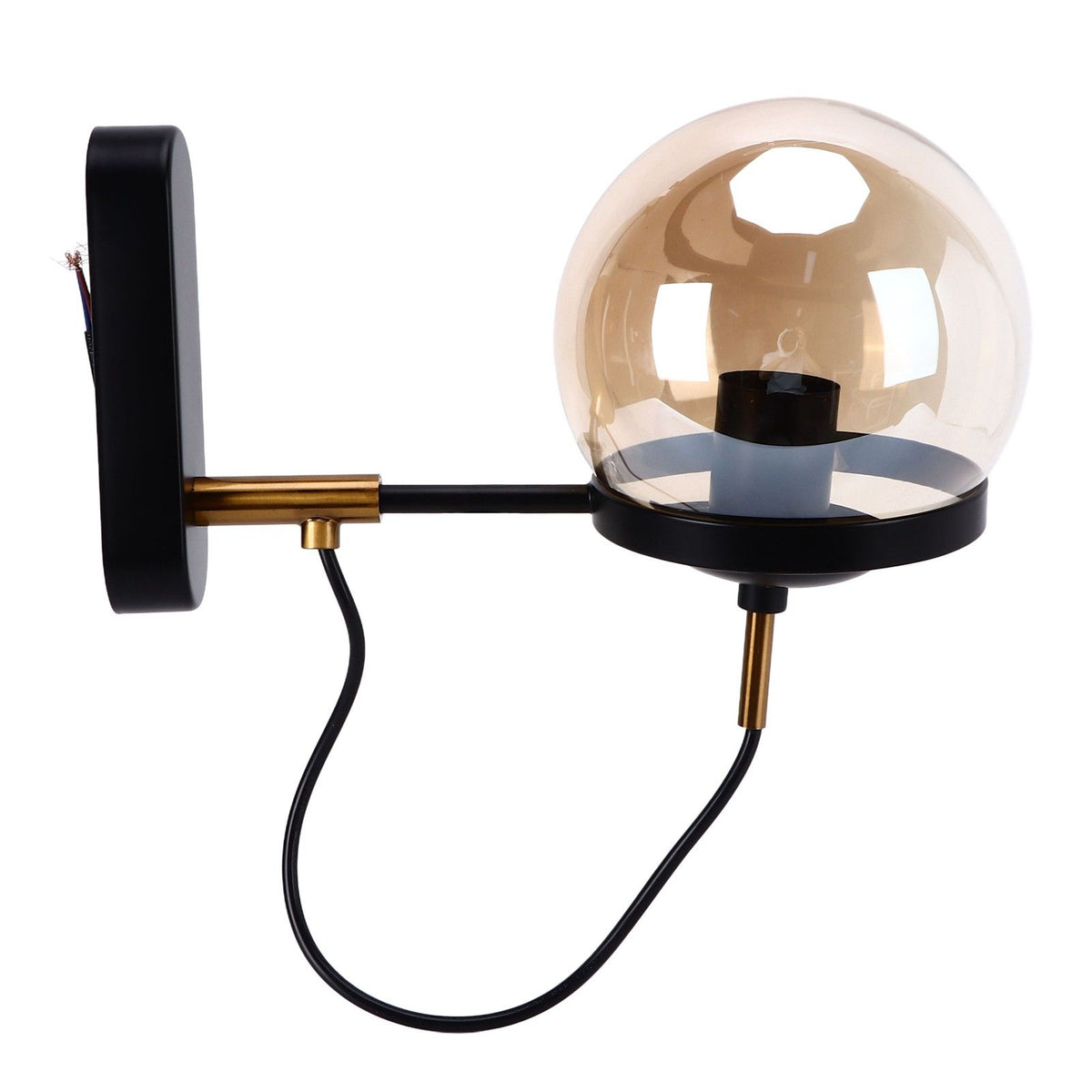 Wall Lamp Blowing Technology Transparent Soft Lighting Fashion Design Glass Ball Lamp 110‑220VBlack Tan Lampshade