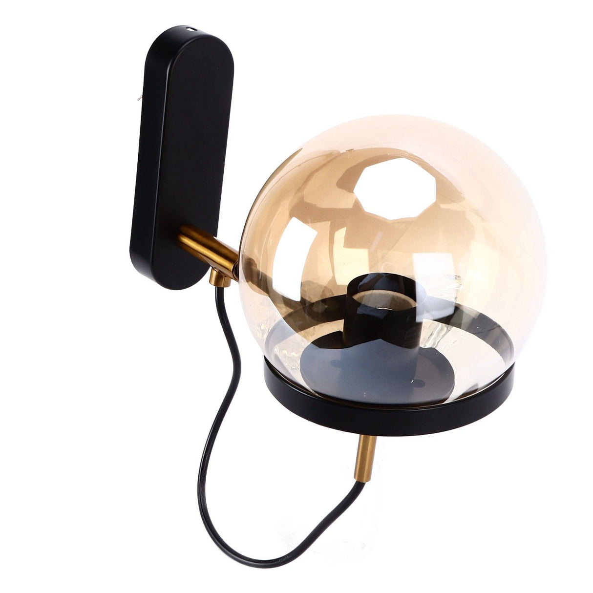 Wall Lamp Blowing Technology Transparent Soft Lighting Fashion Design Glass Ball Lamp 110‑220VBlack Tan Lampshade
