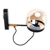 Wall Lamp Blowing Technology Transparent Soft Lighting Fashion Design Glass Ball Lamp 110‑220VBlack Tan Lampshade - 45-Degree Angle