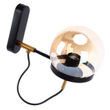 Wall Lamp Blowing Technology Transparent Soft Lighting Fashion Design Glass Ball Lamp 110‑220VBlack Tan Lampshade - Rear View