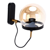Wall Lamp Blowing Technology Transparent Soft Lighting Fashion Design Glass Ball Lamp 110‑220VBlack Tan Lampshade