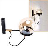 Wall Lamp Blowing Technology Transparent Soft Lighting Fashion Design Glass Ball Lamp 110‑220VBlack Tan Lampshade