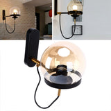 Wall Lamp Blowing Technology Transparent Soft Lighting Fashion Design Glass Ball Lamp 110‑220VBlack Tan Lampshade