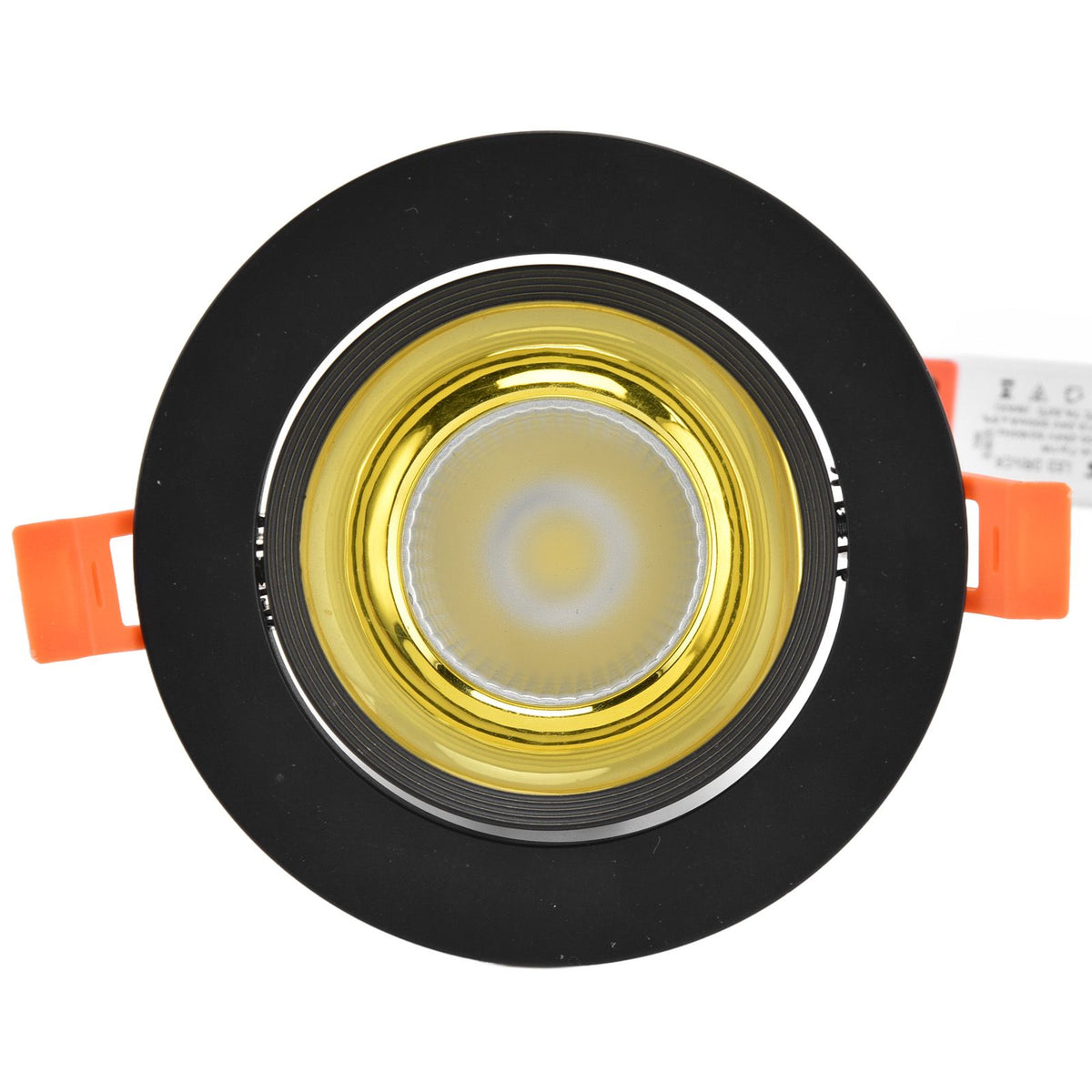 LED Downlight Aluminum Adjustable Angle Dustproof Ceiling Embedded Spotlight for Living Room Bedroom 100‑264VBlack Shell Golden Cup