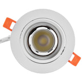 LED Downlight Aluminum Adjustable Angle Dustproof Ceiling Embedded Spotlight for Living Room Bedroom 100‑264VWhite Shell Silver Cup - Front View