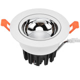 LED Downlight Aluminum Adjustable Angle Dustproof Ceiling Embedded Spotlight for Living Room Bedroom 100‑264VWhite Shell Silver Cup - 45-Degree Angle