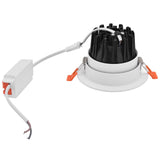 LED Downlight Aluminum Adjustable Angle Dustproof Ceiling Embedded Spotlight for Living Room Bedroom 100‑264VWhite Shell Silver Cup