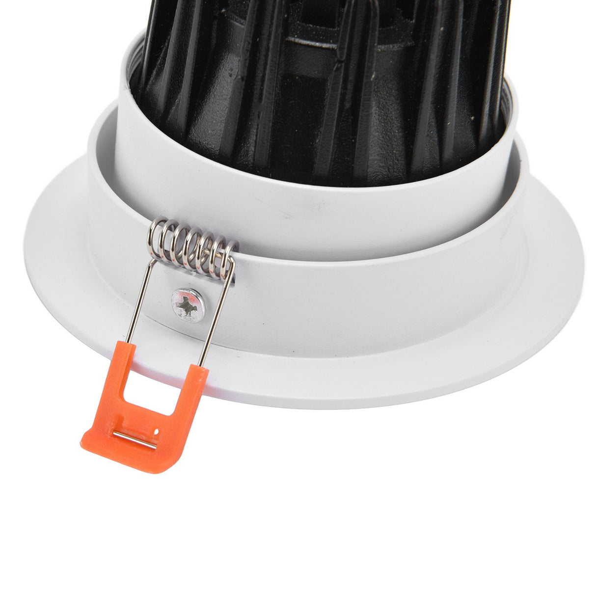 LED Downlight Aluminum Adjustable Angle Dustproof Ceiling Embedded Spotlight for Living Room Bedroom 100‑264VWhite Shell Silver Cup