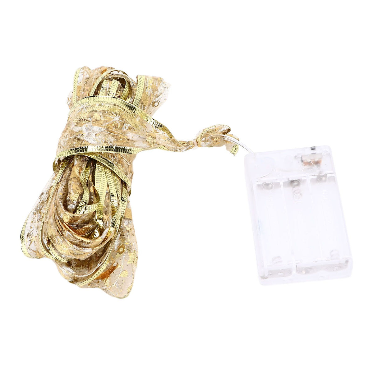 13.12ft Christmas Light Ribbon LED Christmas Tree Gold Transparent Ribbon Light for Festival DecorationWarm White Light
