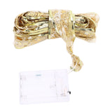 13.12ft Christmas Light Ribbon LED Christmas Tree Gold Transparent Ribbon Light for Festival DecorationWarm White Light