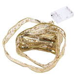 13.12ft Christmas Light Ribbon LED Christmas Tree Gold Transparent Ribbon Light for Festival DecorationWarm White Light