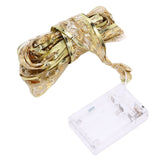 13.12ft Christmas Light Ribbon LED Christmas Tree Gold Transparent Ribbon Light for Festival DecorationWarm White Light