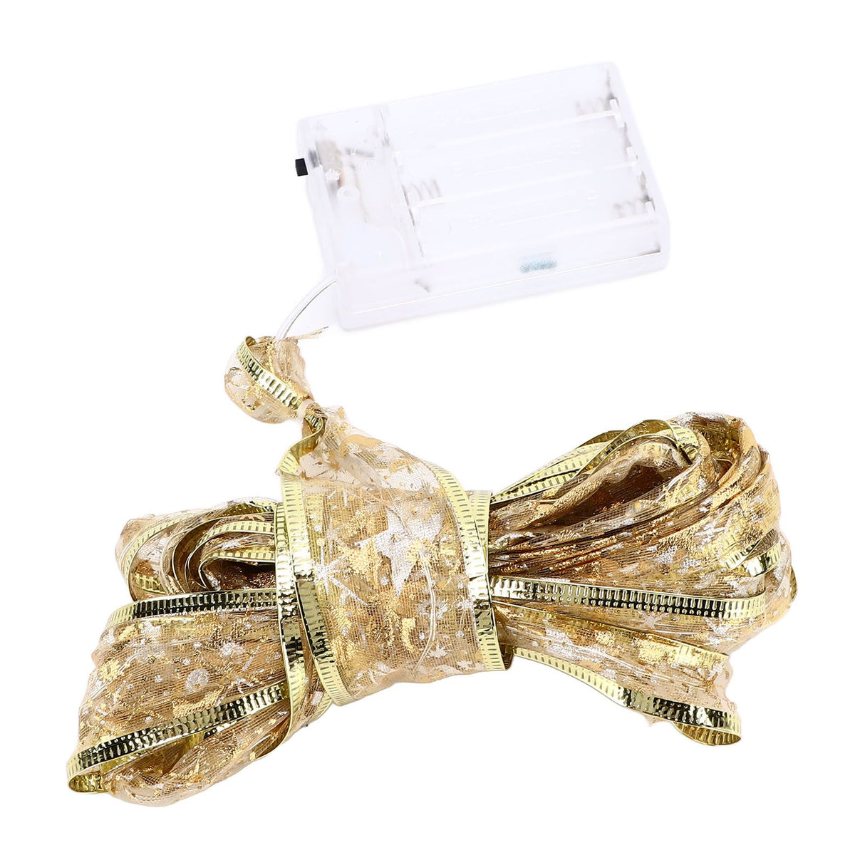 13.12ft Christmas Light Ribbon LED Christmas Tree Gold Transparent Ribbon Light for Festival DecorationWarm White Light