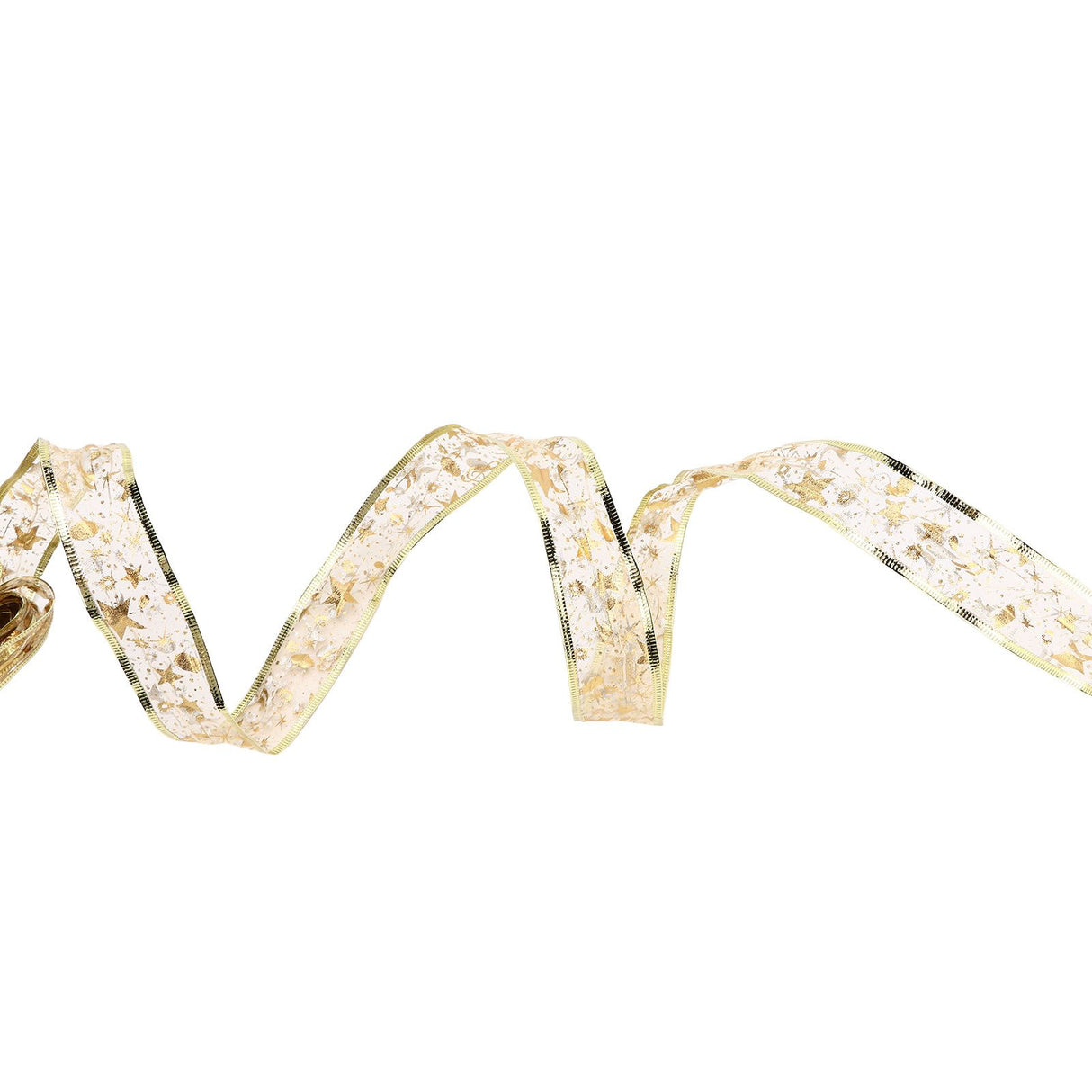 13.12ft Christmas Light Ribbon LED Christmas Tree Gold Transparent Ribbon Light for Festival DecorationWarm White Light