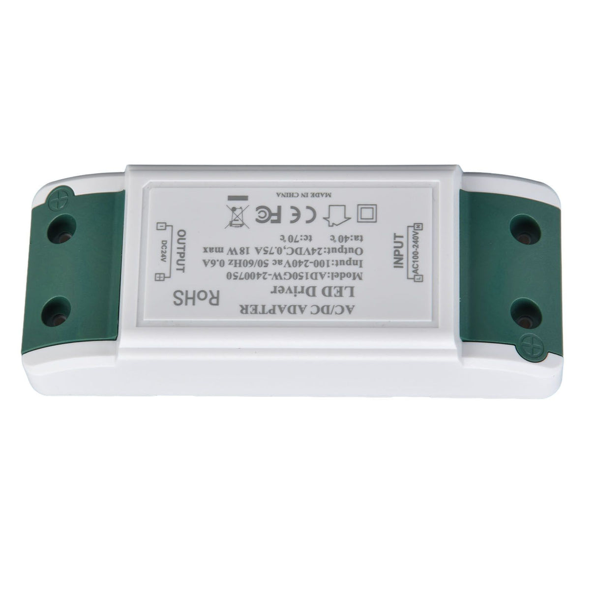 LED Driver 24V DC 0.75A 18W Quiet Operation Constant Current 24V Transformer for LED Strip Lights AC100‑240V