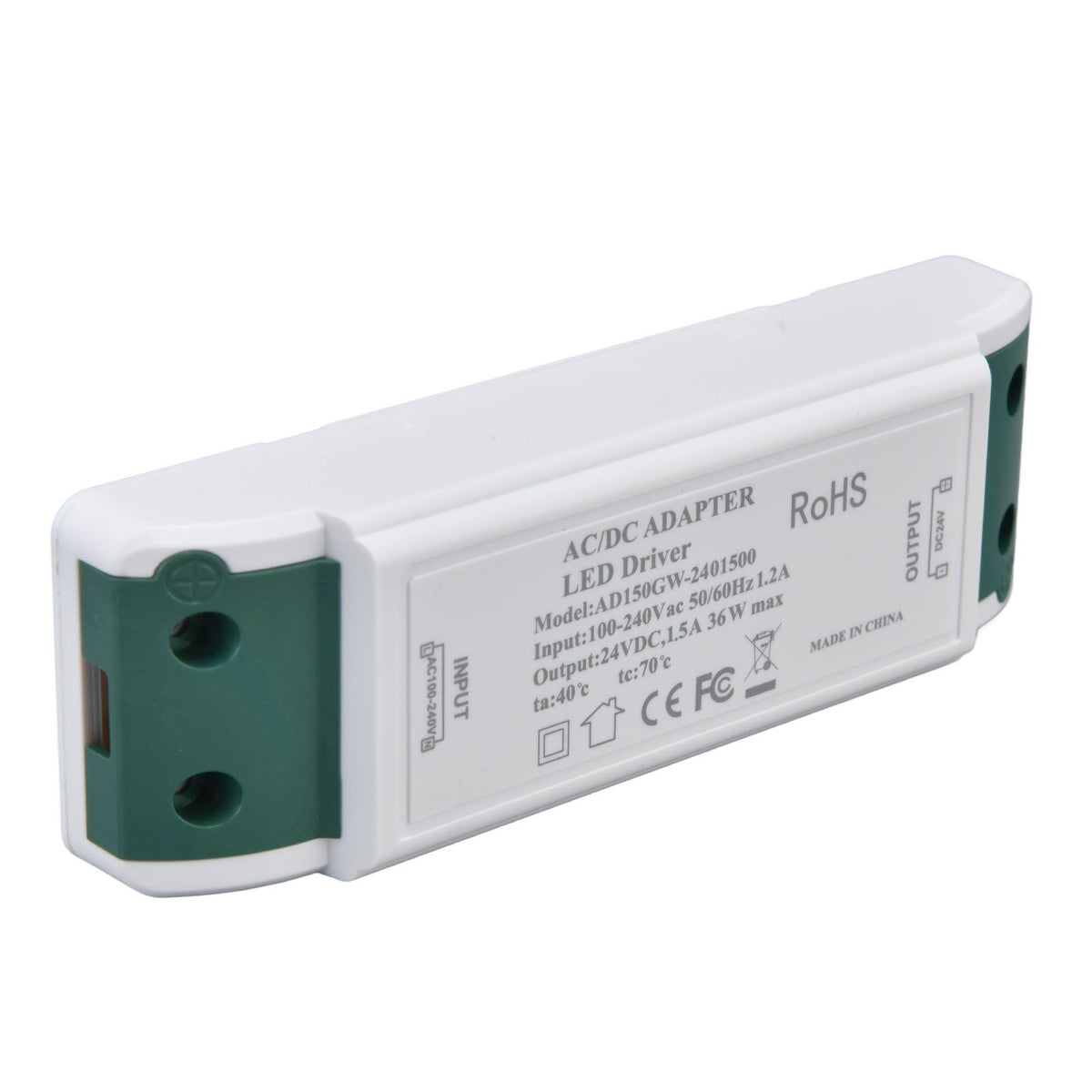 LED Driver 24V DC 1.5A 36W LED Power Supply Constant Current 24V Transformer AC100‑240V