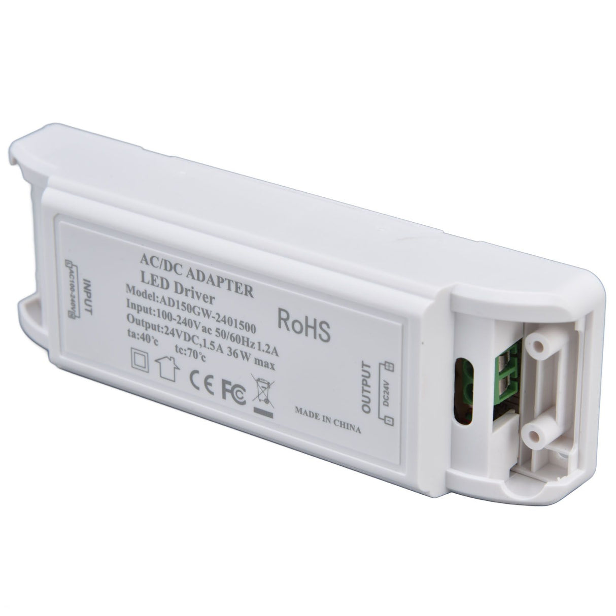 LED Driver 24V DC 1.5A 36W LED Power Supply Constant Current 24V Transformer AC100‑240V
