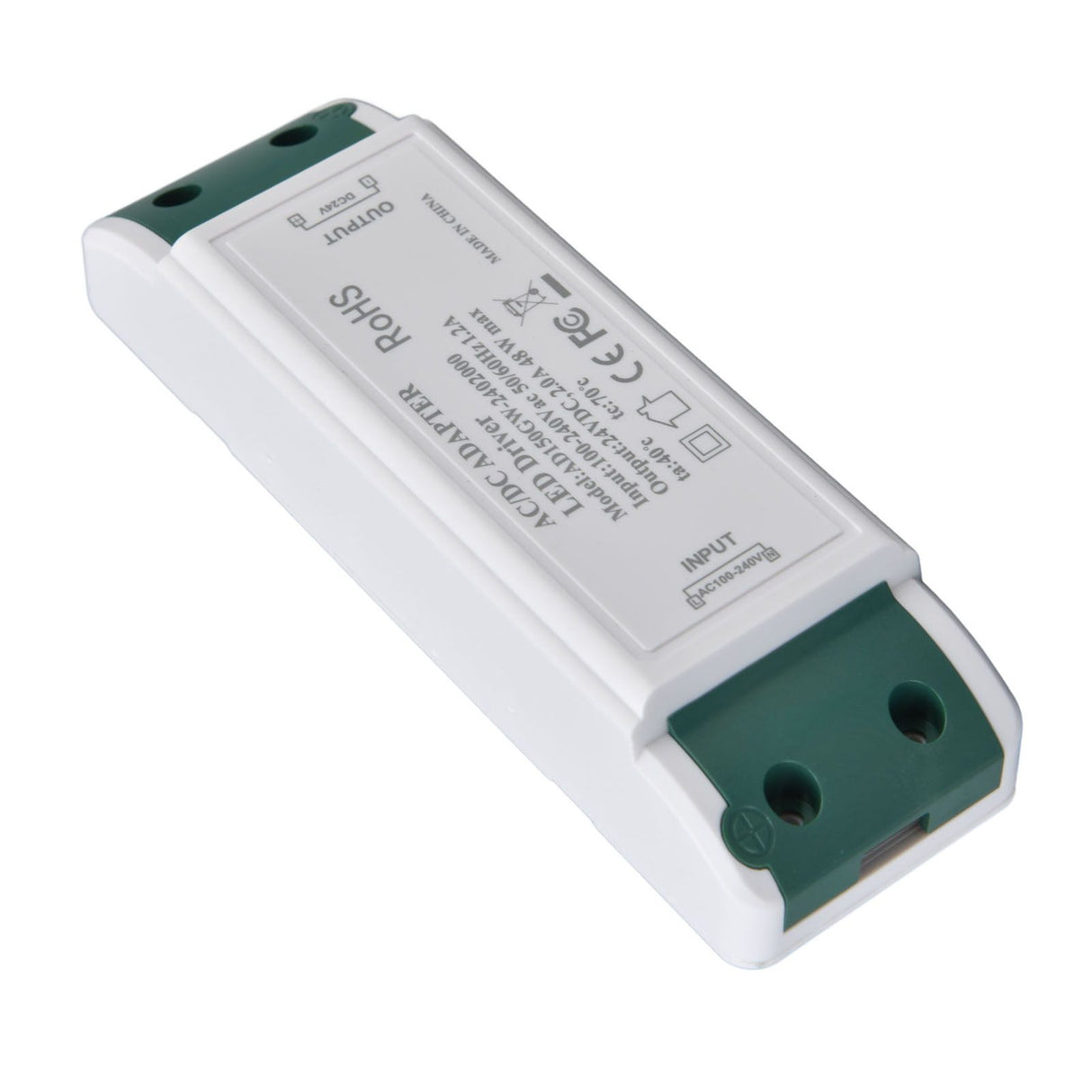 LED Transformer 24V DC 2A 48W Constant Current LED Power Supply Driver for Home and Office AC100‑240V