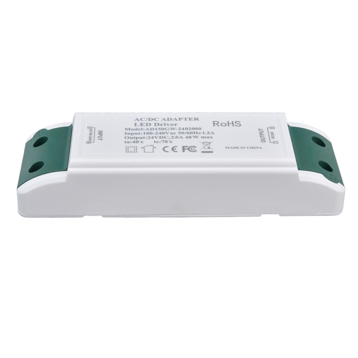 LED Transformer 24V DC 2A 48W Constant Current LED Power Supply Driver for Home and Office AC100‑240V