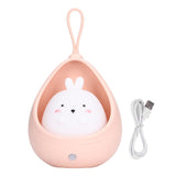 Night Light White Bunny Shape LED Kids Induction Night Lamp with USB Cable for Children's Room Bedroom