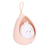 Night Light White Bunny Shape LED Kids Induction Night Lamp with USB Cable for Children's Room Bedroom - Top-Down View