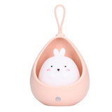 Night Light White Bunny Shape LED Kids Induction Night Lamp with USB Cable for Children's Room Bedroom - Low Angle