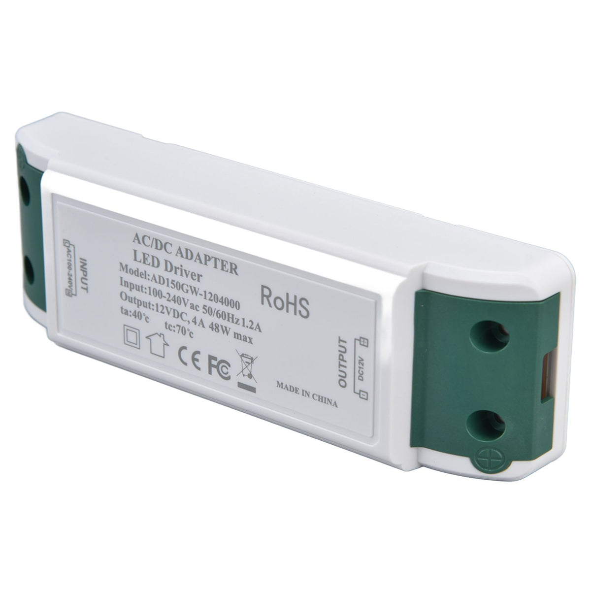 LED Power Driver 12V DC 48W 4A Constant Current Voltage Adapter 12V LED Power Transformer AC100‑240V