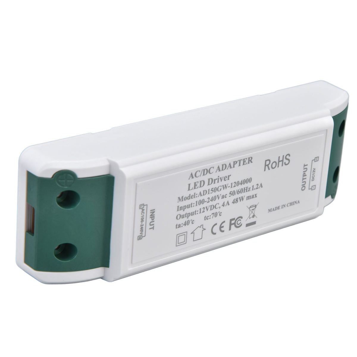 LED Power Driver 12V DC 48W 4A Constant Current Voltage Adapter 12V LED Power Transformer AC100‑240V