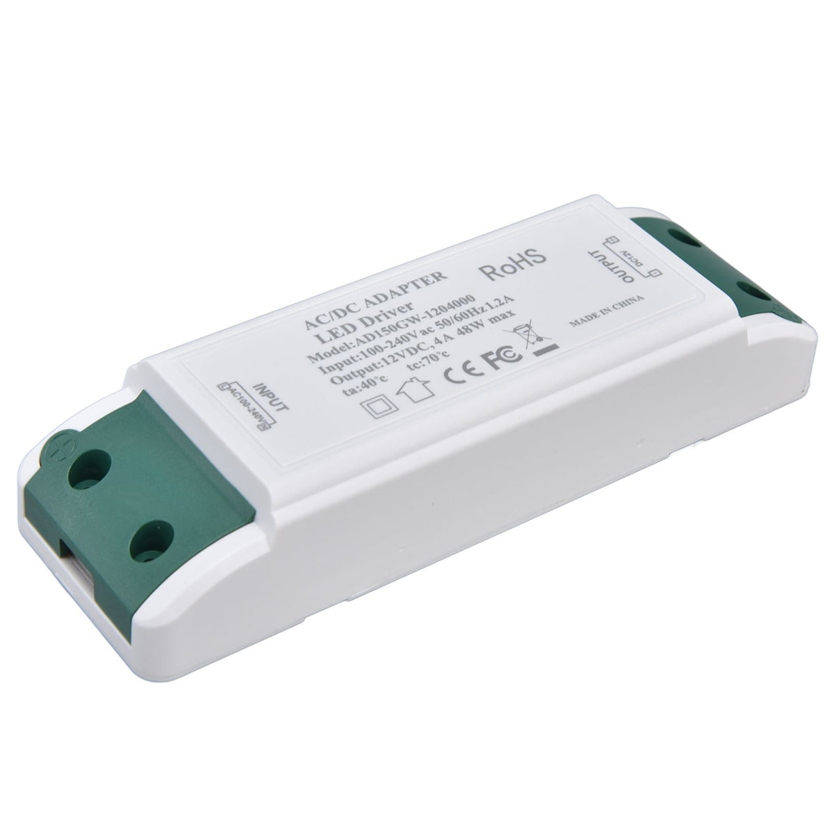 LED Power Driver 12V DC 48W 4A Constant Current Voltage Adapter 12V LED Power Transformer AC100‑240V
