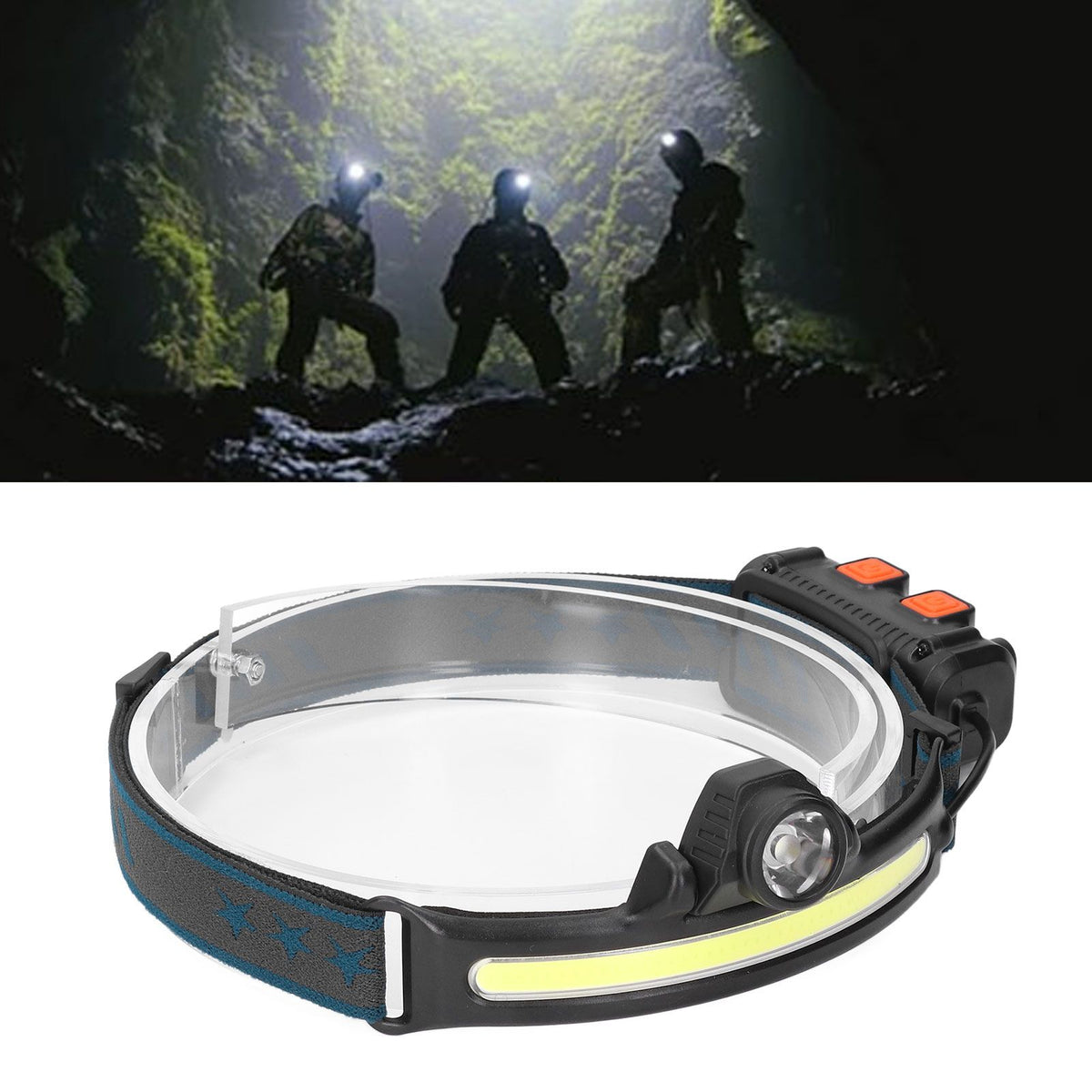 XPG COB Induction Headlamp Type C Rechargeable Outdoor LED Head Torch with Built in Battery