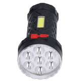 LED Flashlight High Brightness Four Lighting Modes Ergonomic Compact Portable USB Rechargeable Torch - Rear View
